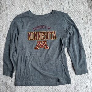 University of Minnesota Kids Gray Long Sleeve Tee size 5T